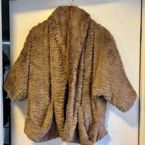 Jolt Faux Fur Fuzzy Teddy Wrap Jacket Sz M